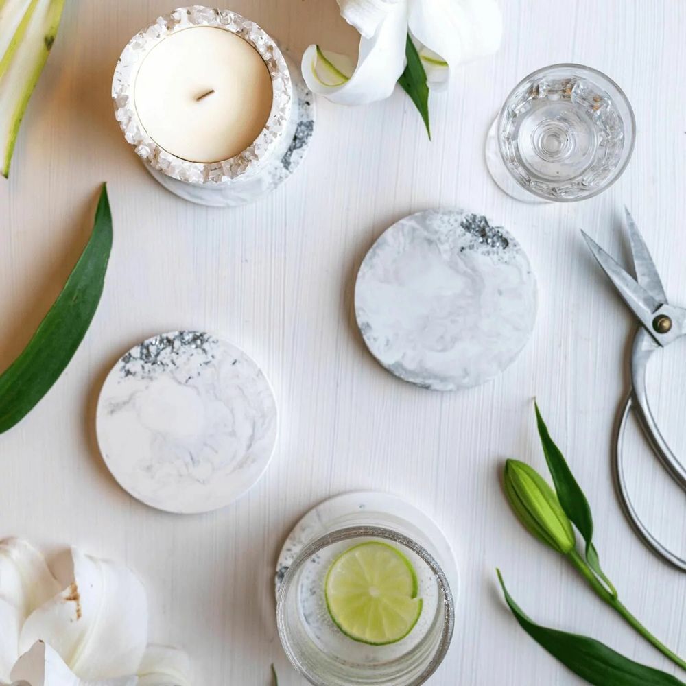 Beauty products - Silver Muse - Crystal Coaster Set - ESTI LIVING