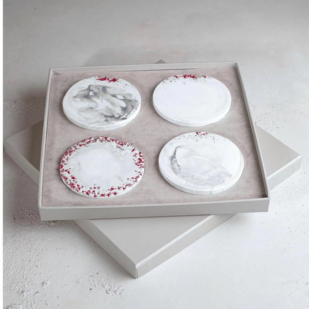 Beauty products - Simply Red - Crystal Coaster Set - ESTI LIVING