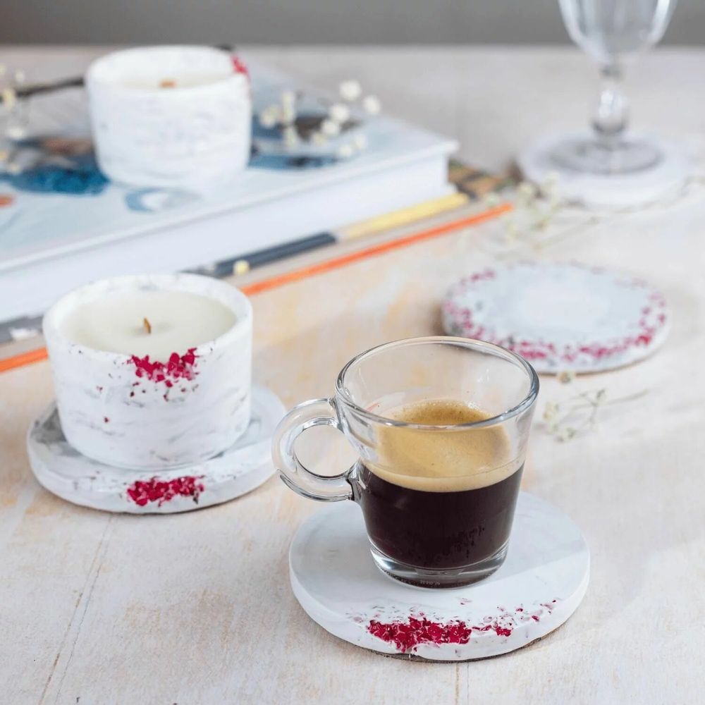 Beauty products - Simply Red - Crystal Coaster Set - ESTI LIVING