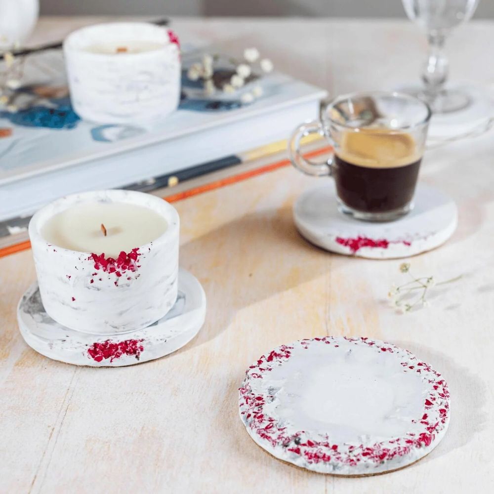 Beauty products - Simply Red - Crystal Coaster Set - ESTI LIVING