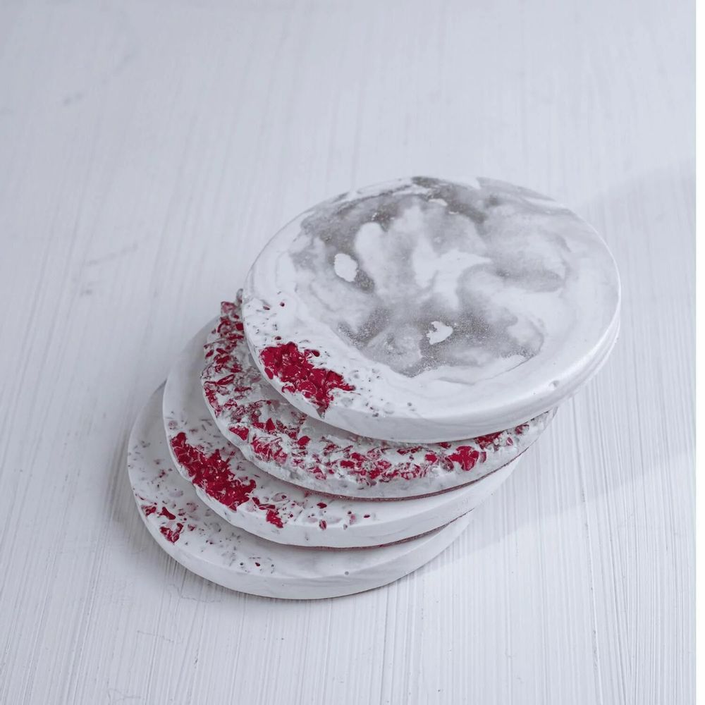 Beauty products - Simply Red - Crystal Coaster Set - ESTI LIVING