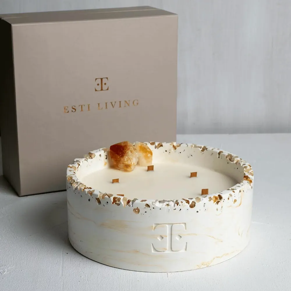 Bougies - Fresh Bloom - Bougie Luna en Pierre Gemme - ESTI LIVING