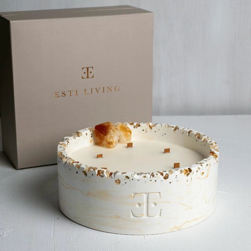 Candles - Fresh Bloom - Luna Gemstone Candle - ESTI LIVING