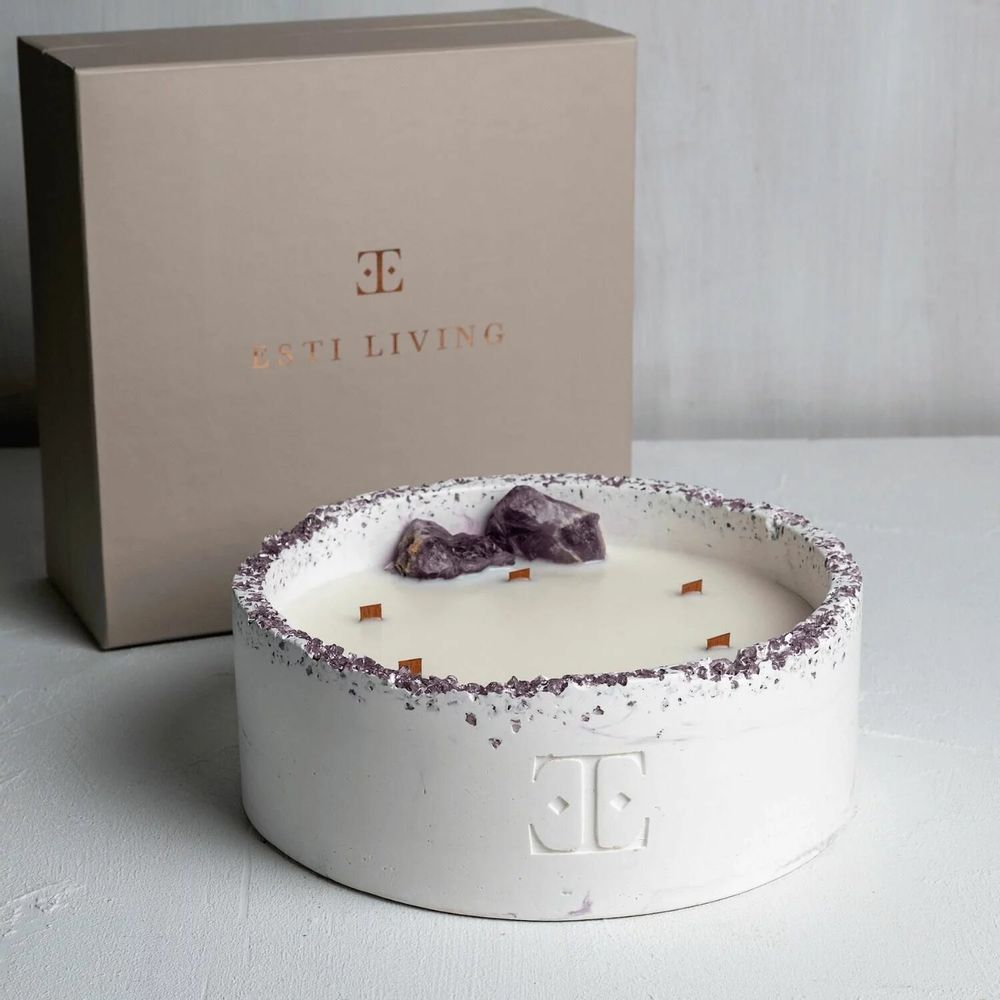 Candles - Lavander - Luna Gemstone Candle - ESTI LIVING