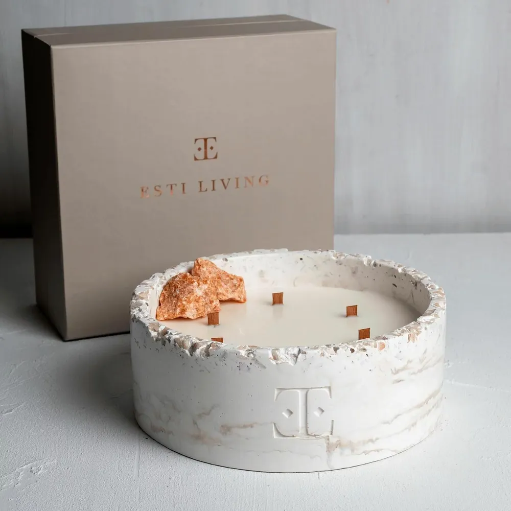 Bougies - Lune et figue - Bougie Luna en Pierre Gemme - ESTI LIVING