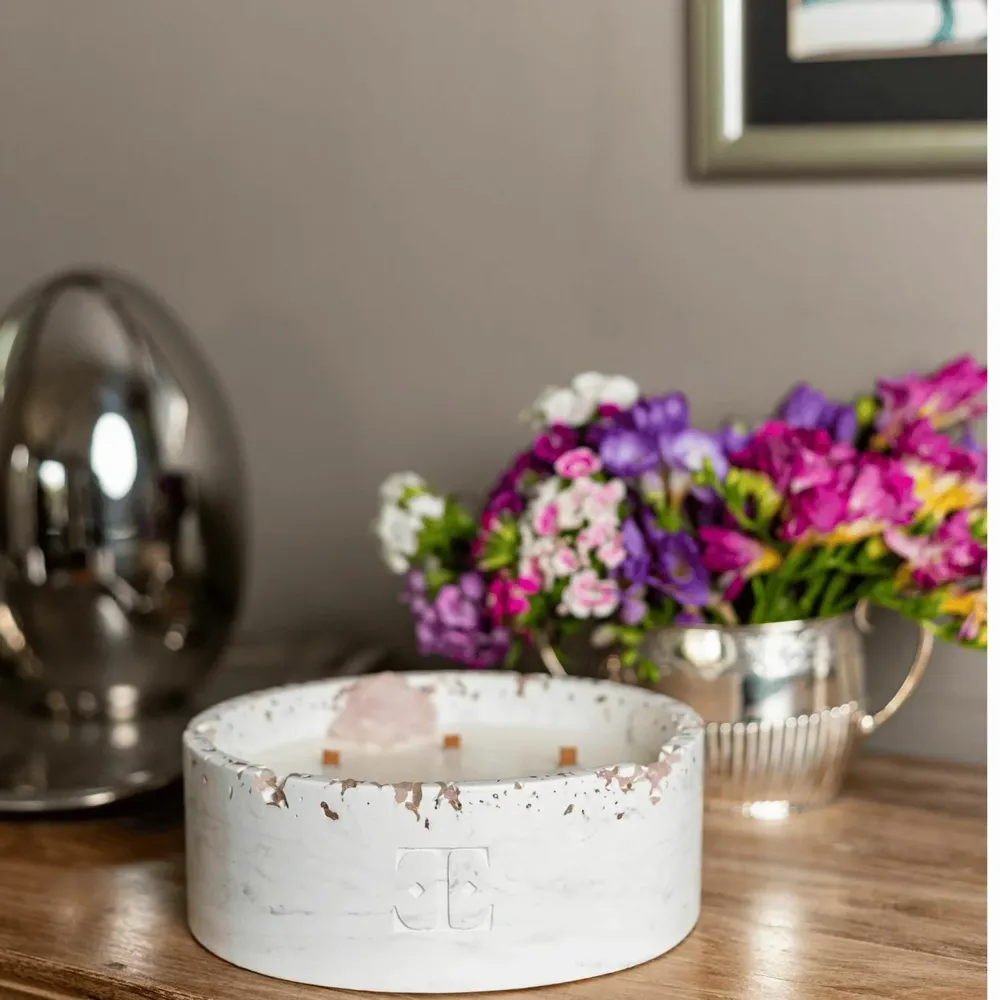 Candles - Silver Glow - Luna Gemstone Candle - ESTI LIVING