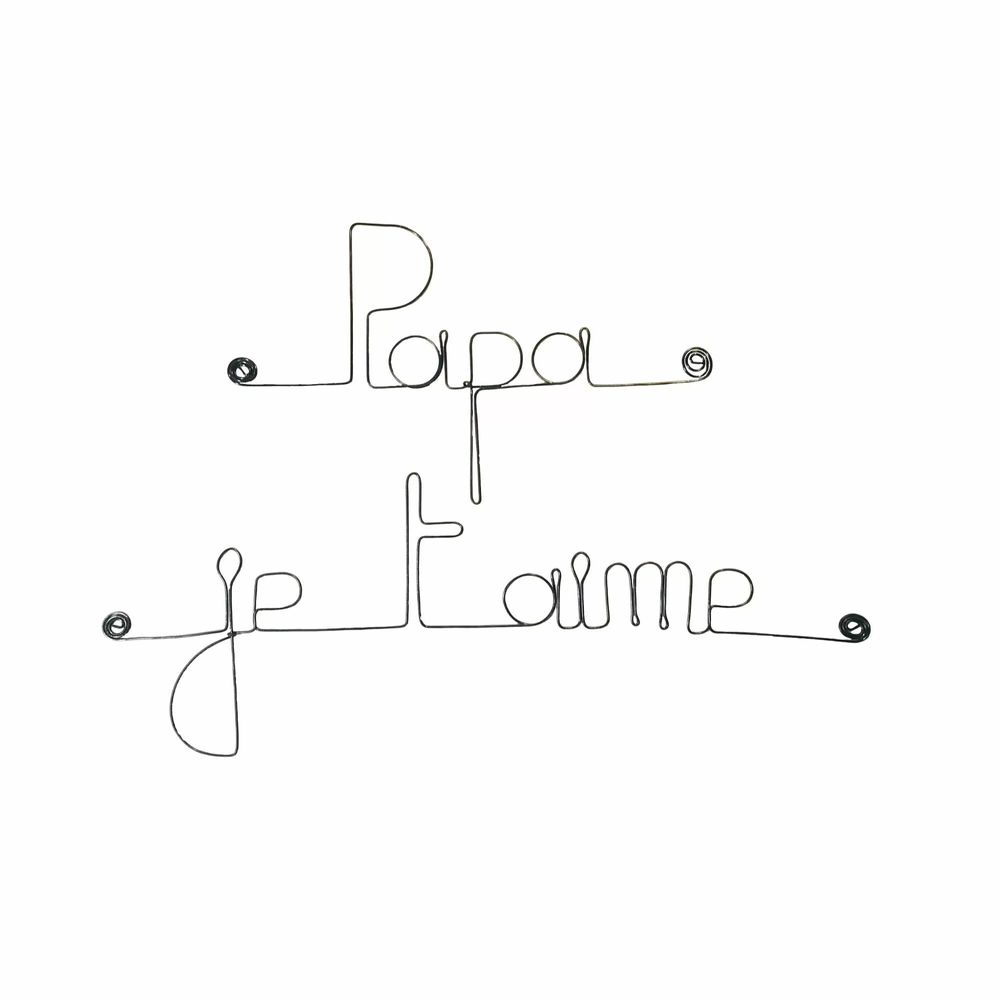 Autres décorations murales - Fête des Pères " Papa je t'aime " - en Fil de Fer - BIJOUX DE MUR