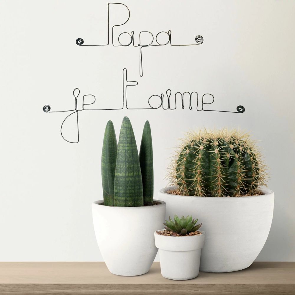 Autres décorations murales - Fête des Pères " Papa je t'aime " - en Fil de Fer - BIJOUX DE MUR
