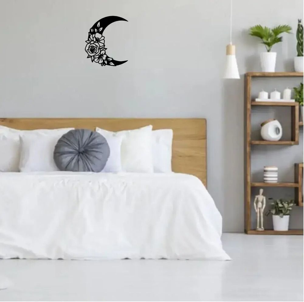 Tableaux - Tableau - Lune Rose & Fleurs - POMME DES BOIS