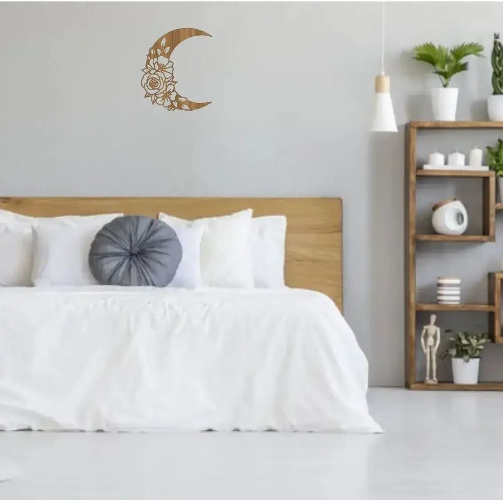 Tableaux - Tableau - Lune Rose & Fleurs - POMME DES BOIS