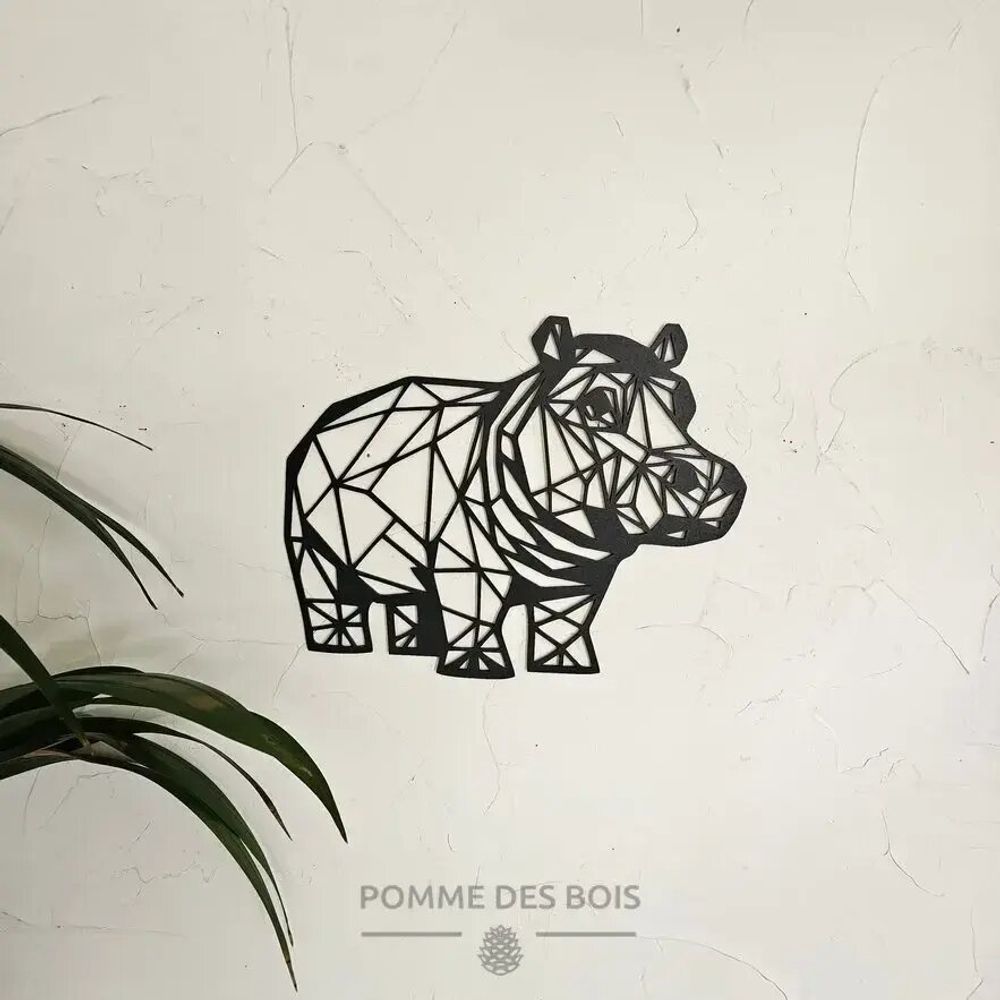 Tableaux - Tableau - Hippopotame qui marche - POMME DES BOIS