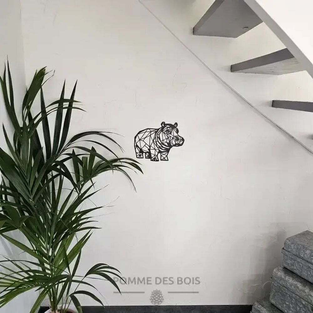Tableaux - Tableau - Hippopotame qui marche - POMME DES BOIS