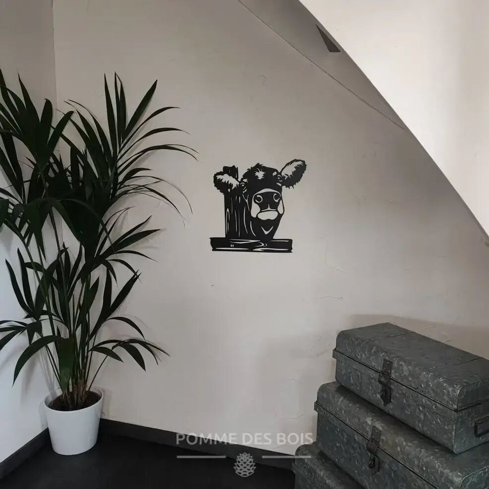 Paintings - Painting - Cow with fence - POMME DES BOIS