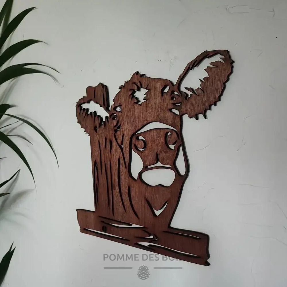 Paintings - Painting - Cow with fence - POMME DES BOIS