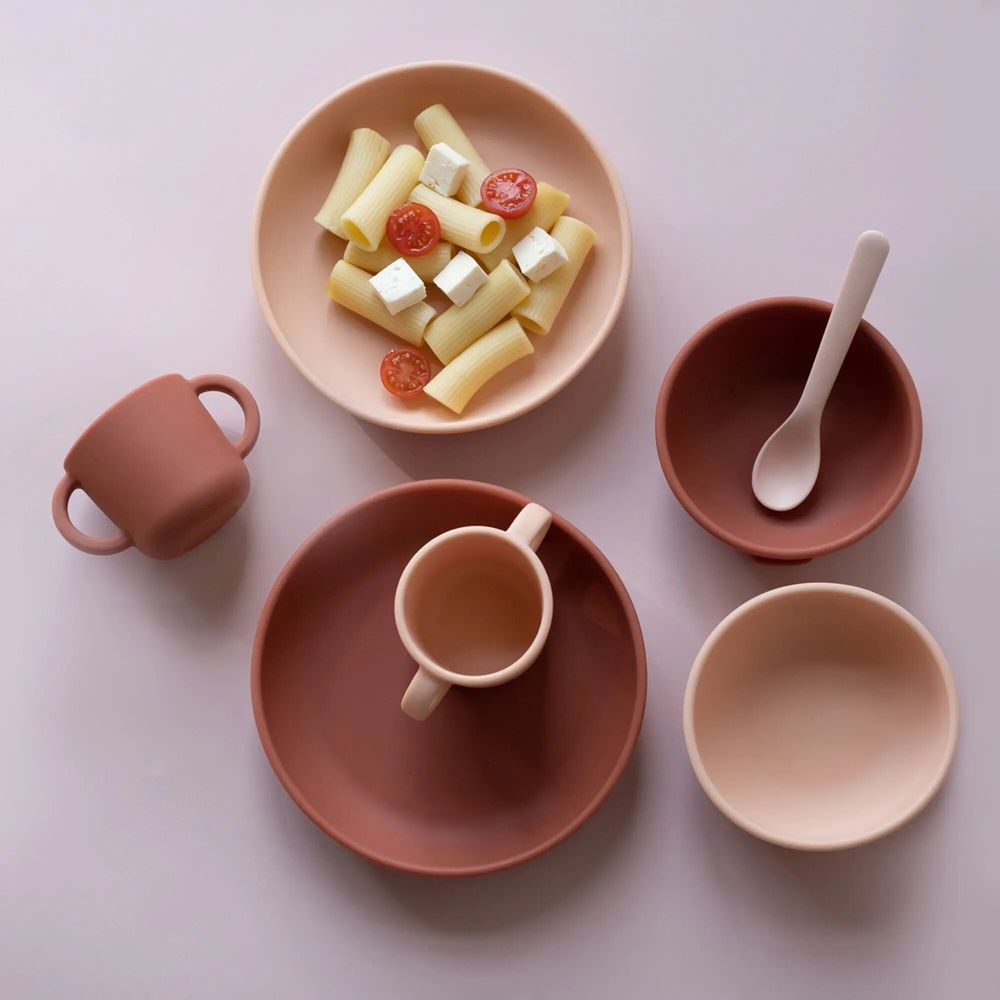 Children's mealtime - Silicone Baby Meal Set - Coral - EKOBO