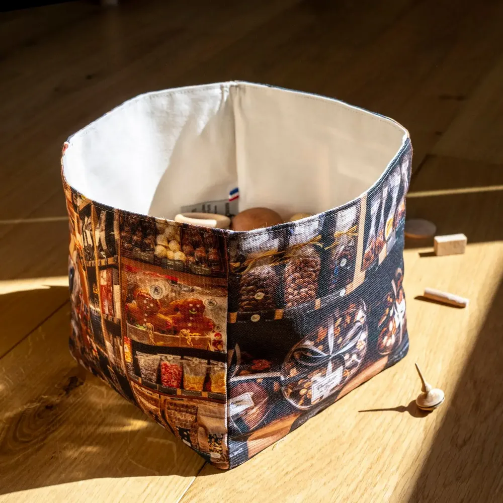 Homewear textile - Boite de rangement Chocolatier de Paris - MARON BOUILLIE