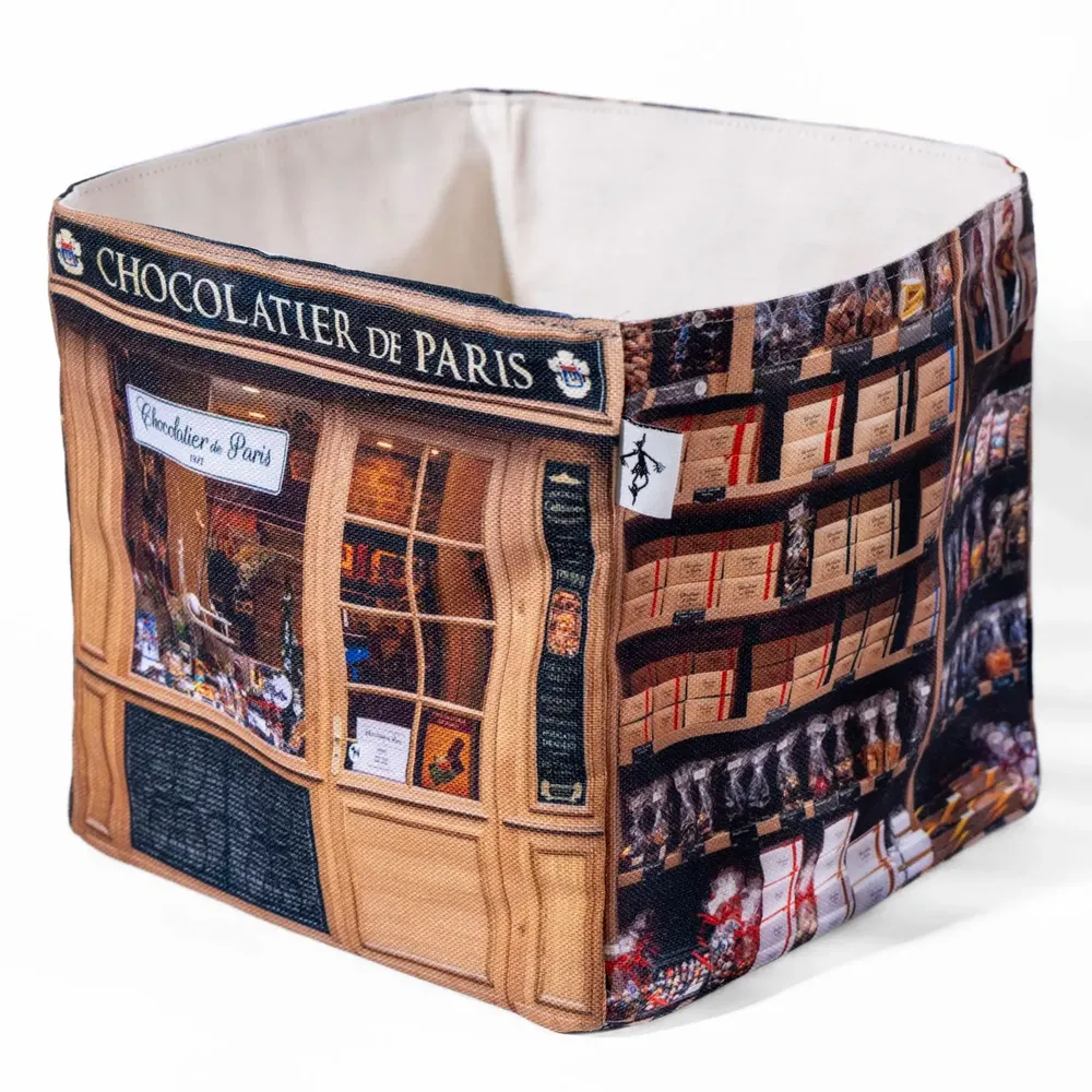 Homewear textile - Boite de rangement Chocolatier de Paris - MARON BOUILLIE