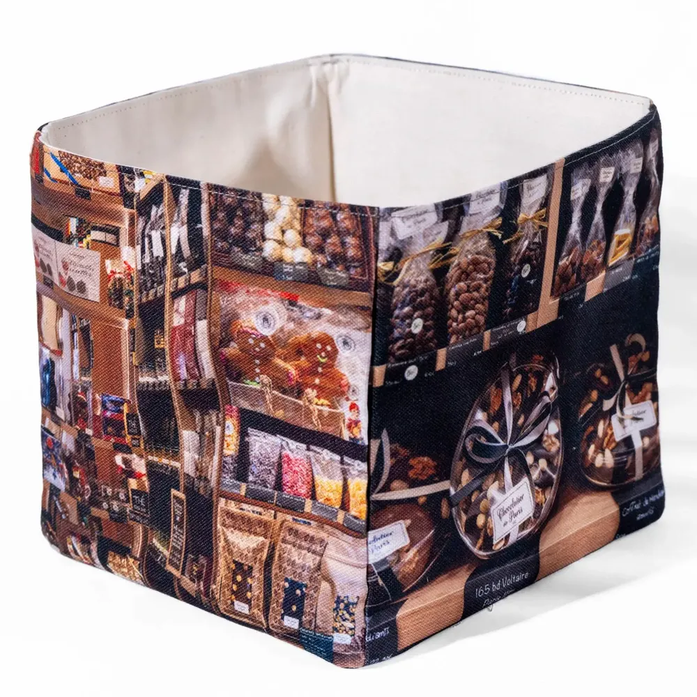 Homewear textile - Boite de rangement Chocolatier de Paris - MARON BOUILLIE