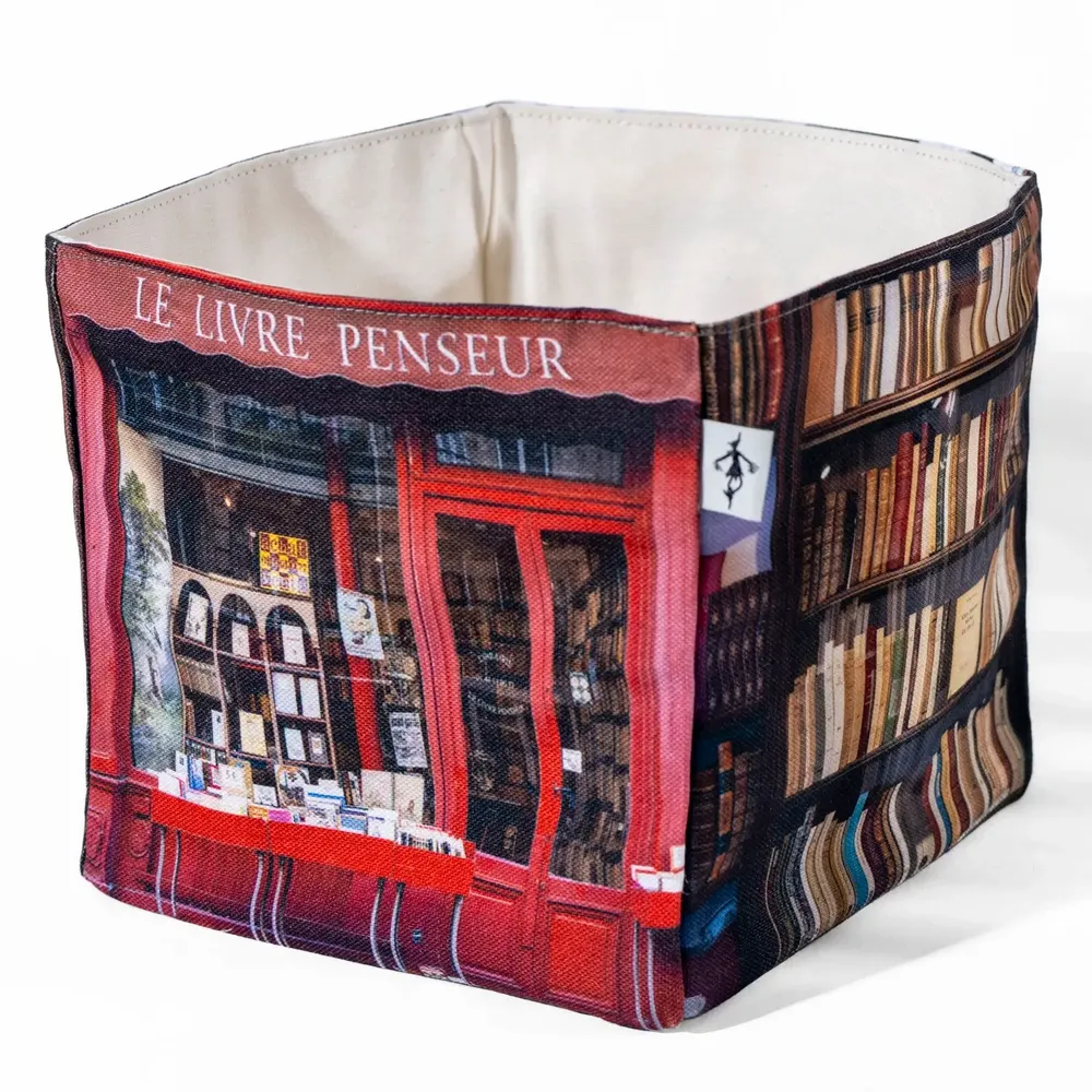 Homewear textile - Boite de rangement Paris Le livre penseur - MARON BOUILLIE