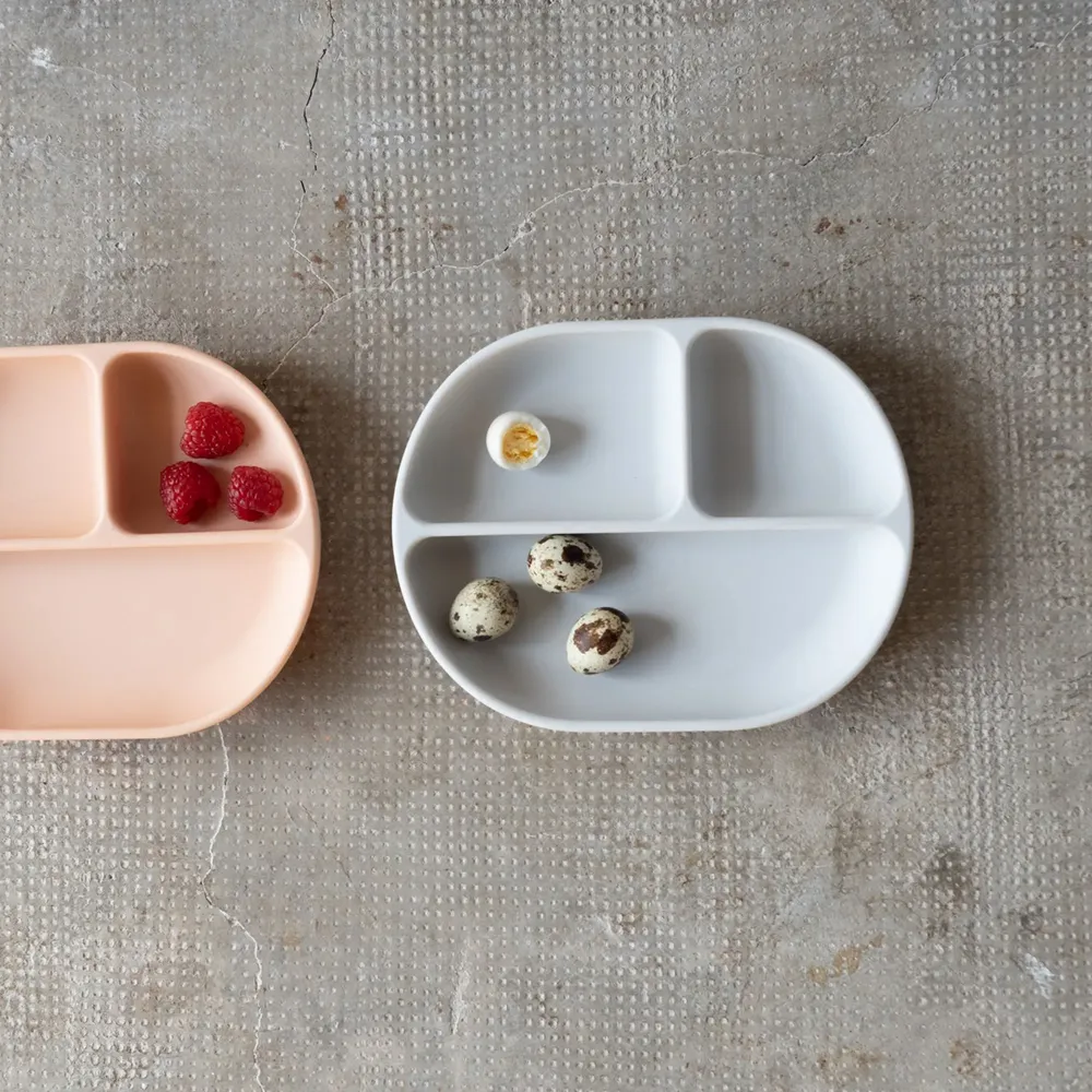 Repas pour enfant - Assiette compartimentée en silicone - Blush - EKOBO