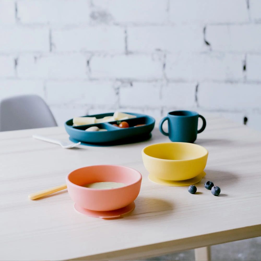 Children's mealtime - Suction Bowl Set - Coral / Mimosa - EKOBO
