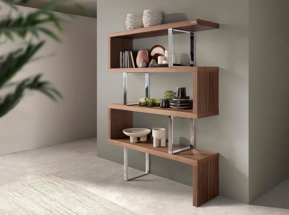 Office furniture and storage - Walnut and steel sheathing - ANGEL CERDÁ