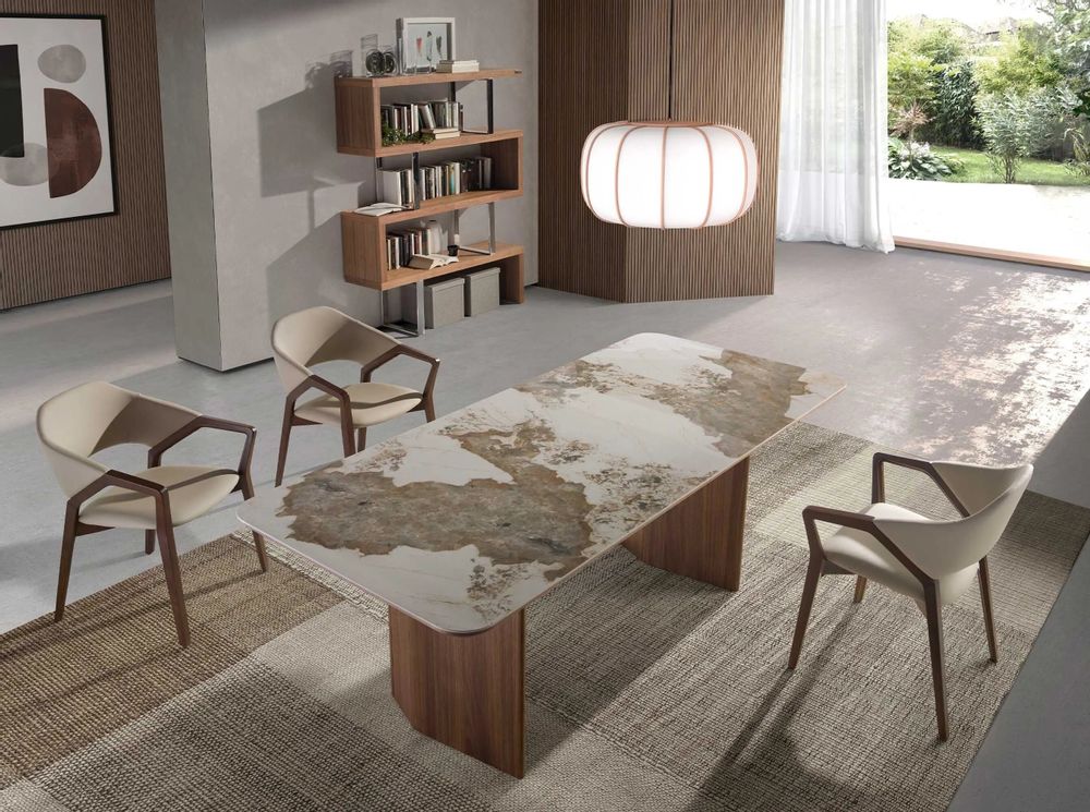 Office furniture and storage - Walnut and steel sheathing - ANGEL CERDÁ