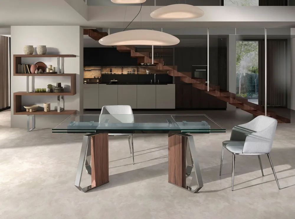 Office furniture and storage - Walnut and steel sheathing - ANGEL CERDÁ
