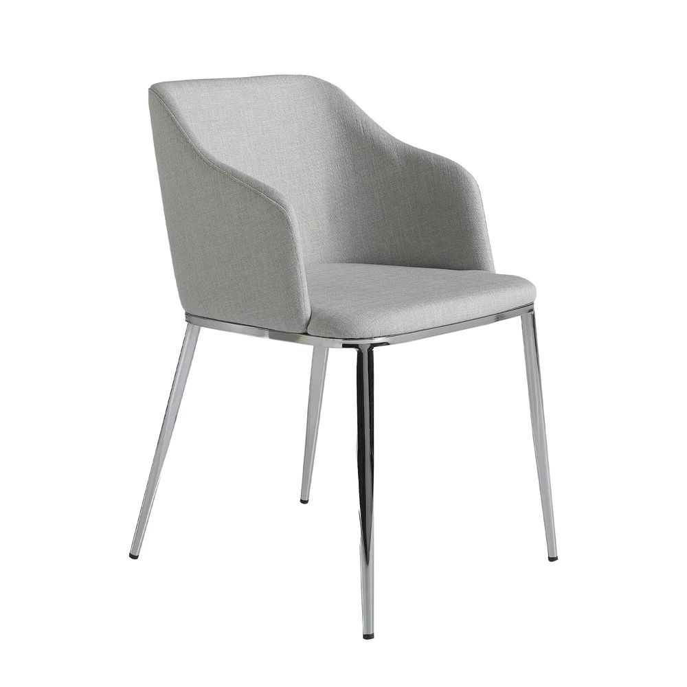 Chairs - Gray fabric upholstered Dining table chair - ANGEL CERDÁ