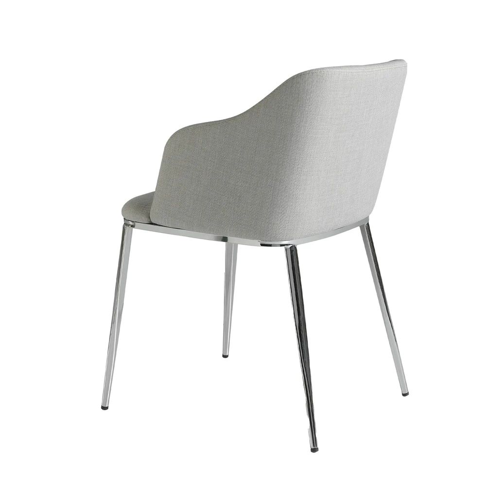 Chairs - Gray fabric upholstered Dining table chair - ANGEL CERDÁ