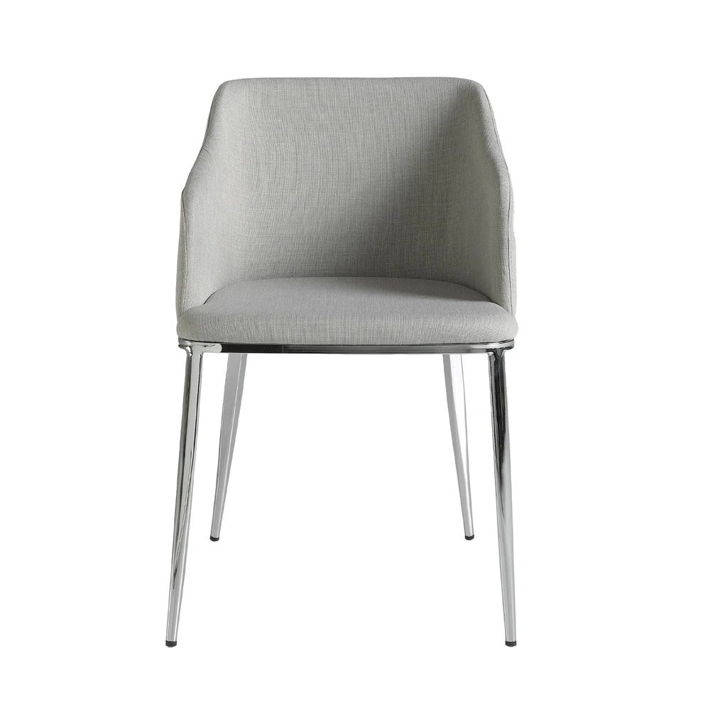 Chairs - Gray fabric upholstered Dining table chair - ANGEL CERDÁ