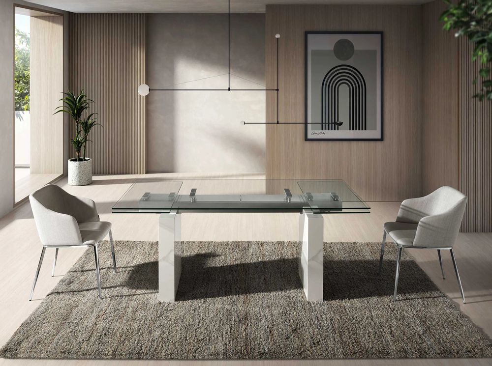 Chairs - Gray fabric upholstered Dining table chair - ANGEL CERDÁ