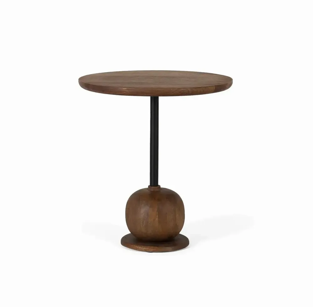 Tables basses - Table d'appoint circulaire en bois de manguier - GINER Y COLOMER