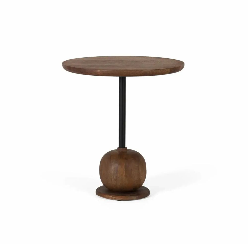 Tables basses - Table d'appoint circulaire en bois de manguier - GINER Y COLOMER