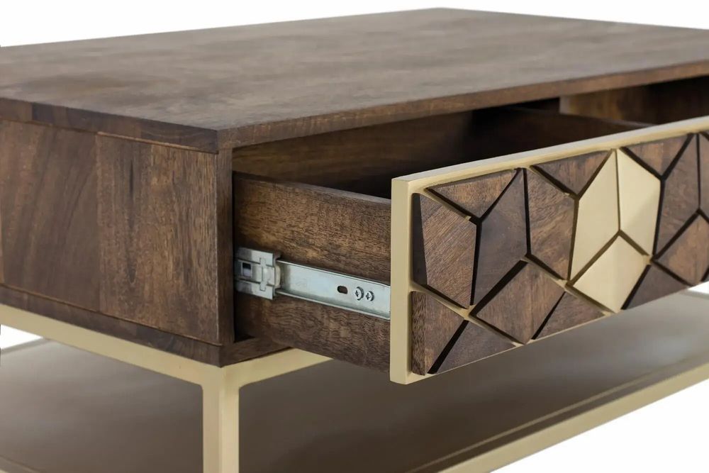 Coffee tables - Mango wood and metal coffee table - GINER Y COLOMER