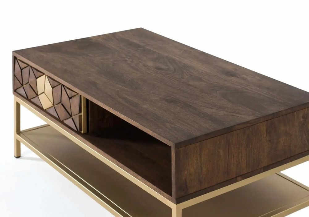 Coffee tables - Mango wood and metal coffee table - GINER Y COLOMER