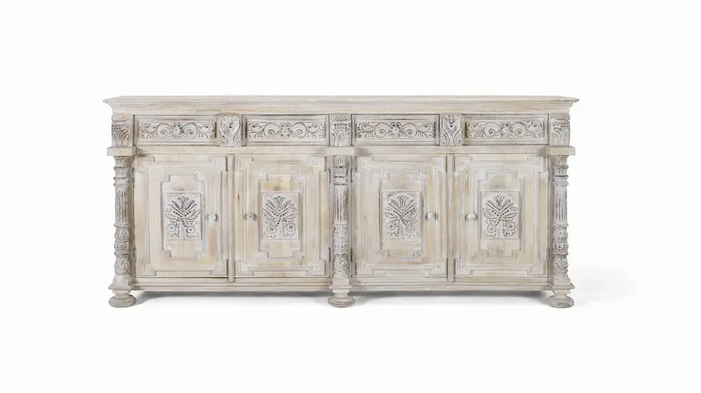 Sideboards - Sideboard with 3 drawers and 3 doors in mango wood - GINER Y COLOMER