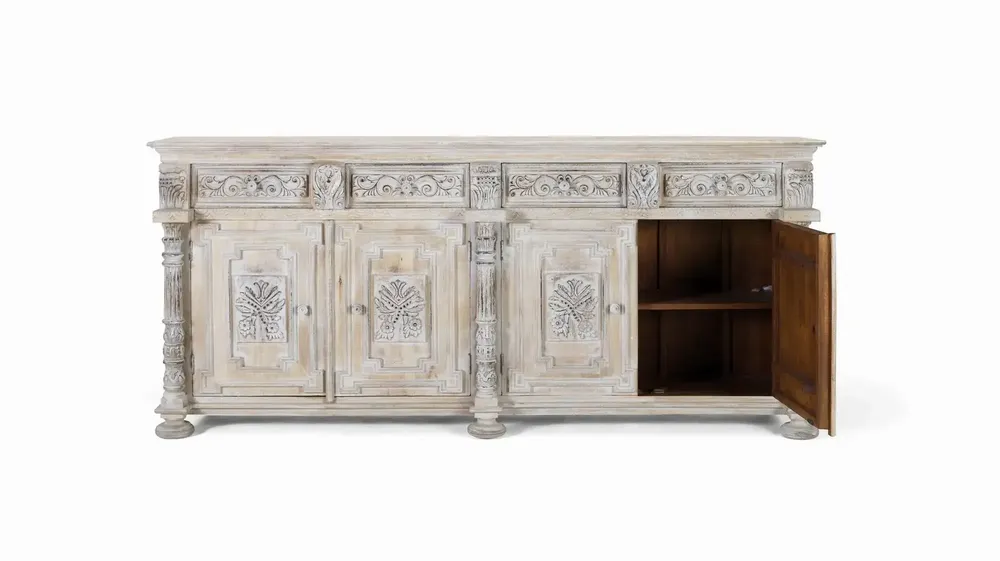 Sideboards - Sideboard with 3 drawers and 3 doors in mango wood - GINER Y COLOMER