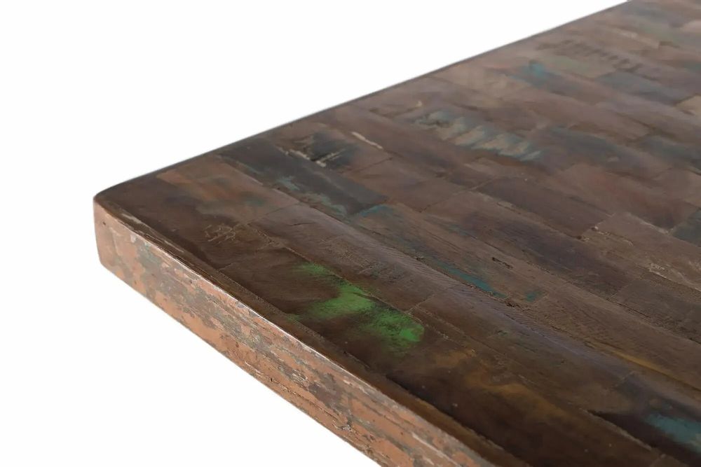 Tables Salle à Manger - Table à manger 4 places en bois recyclé multicolore diamètre 120 - GINER Y COLOMER