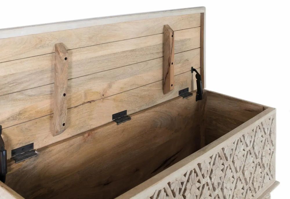 Boîtes de rangement - Malle fabriquée artisanalement en bois de manguier avec ouverture - GINER Y COLOMER