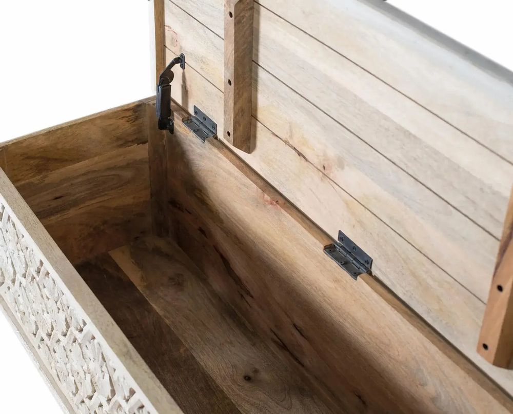 Boîtes de rangement - Malle fabriquée artisanalement en bois de manguier avec ouverture - GINER Y COLOMER