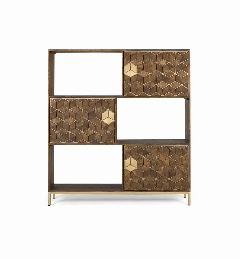 Bookshelves - Mango wood and metal bookcase - GINER Y COLOMER