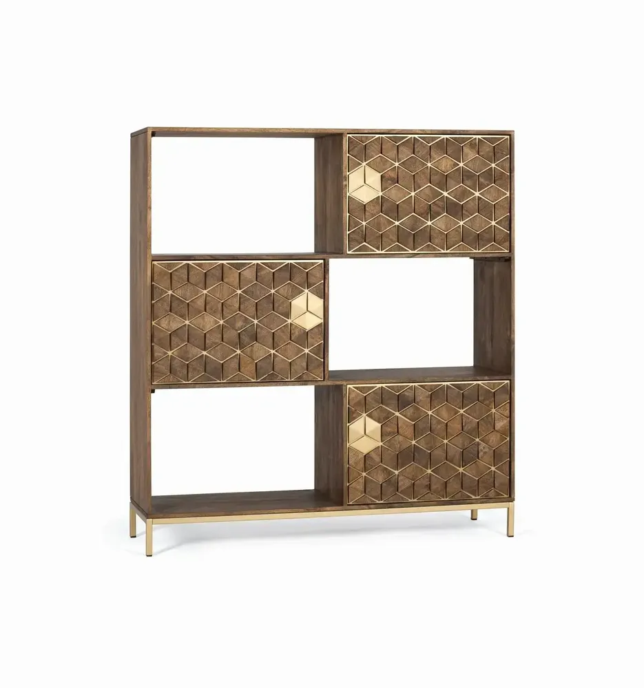 Bookshelves - Mango wood and metal bookcase - GINER Y COLOMER