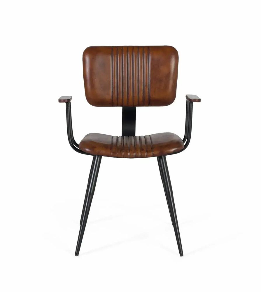 Chaises - Ensemble de 2 chaises avec une structure robuste en tube de fer noir - GINER Y COLOMER