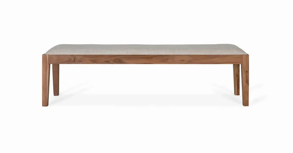 Bancs - Banc en bois d'acacia massif recouvert de tissu - GINER Y COLOMER
