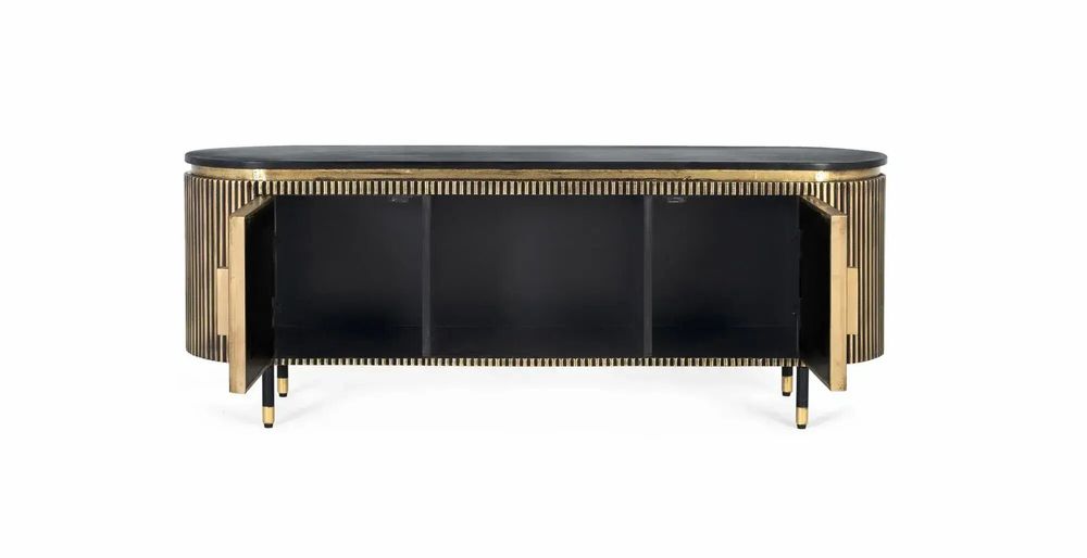 Meubles TV - Meuble TV en manguier et bronze 150cm - GINER Y COLOMER