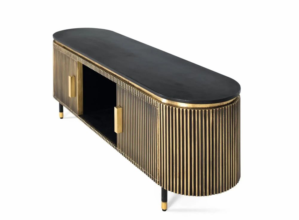 Meubles TV - Meuble TV en manguier et bronze 150cm - GINER Y COLOMER