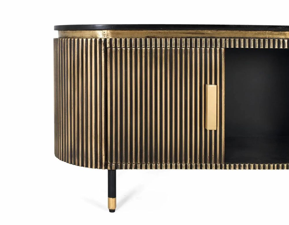 Meubles TV - Meuble TV en manguier et bronze 150cm - GINER Y COLOMER