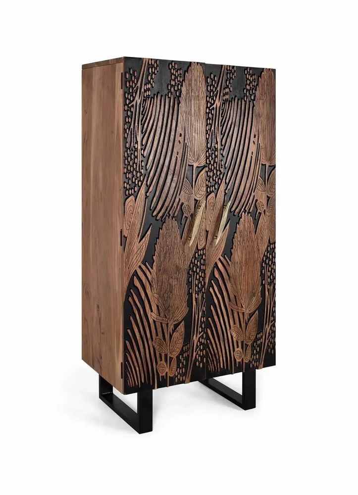 Wardrobe - Acacia wood and metal cabinet - GINER Y COLOMER