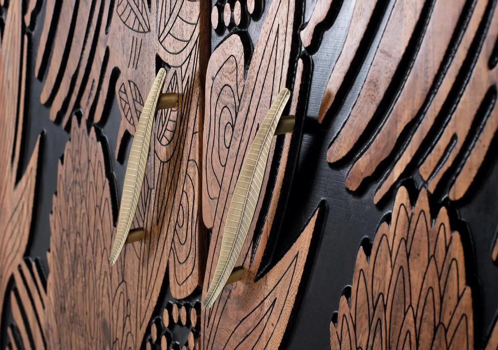 Wardrobe - Acacia wood and metal cabinet - GINER Y COLOMER